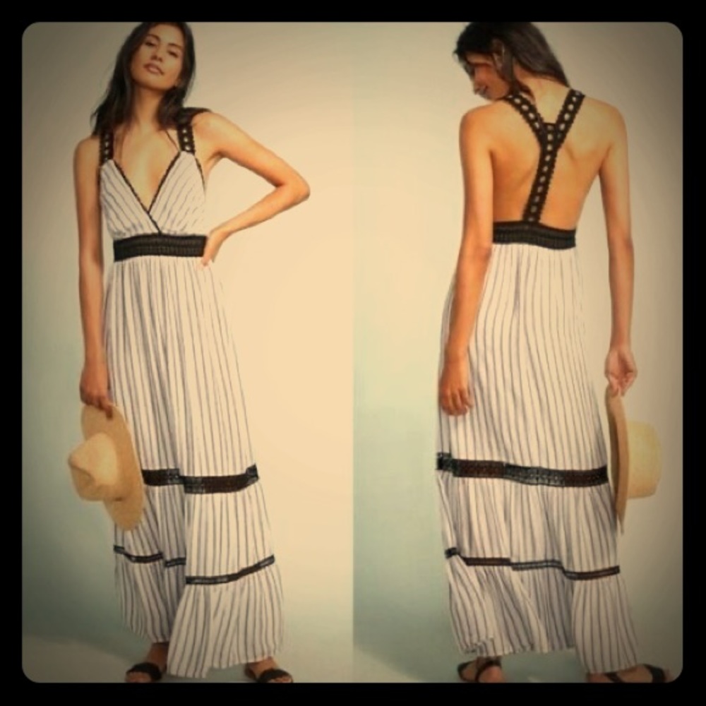 Anthropologie Jaluit Maxi Striped Dress New